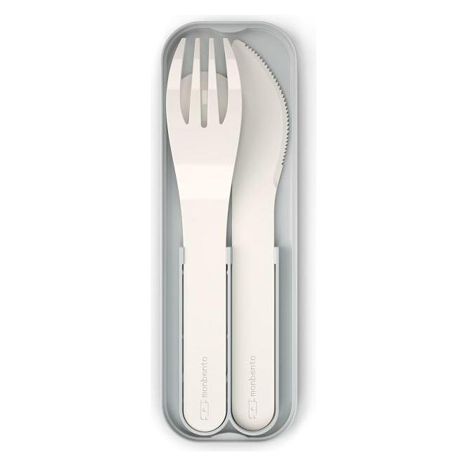 Monbento Lunchbox-Besteck-Set MB Pocket Natural - 3-Teilig Gabel Messer Löffel - Besteck-Set für B (3 Stk., Besteck Set) (24050046)