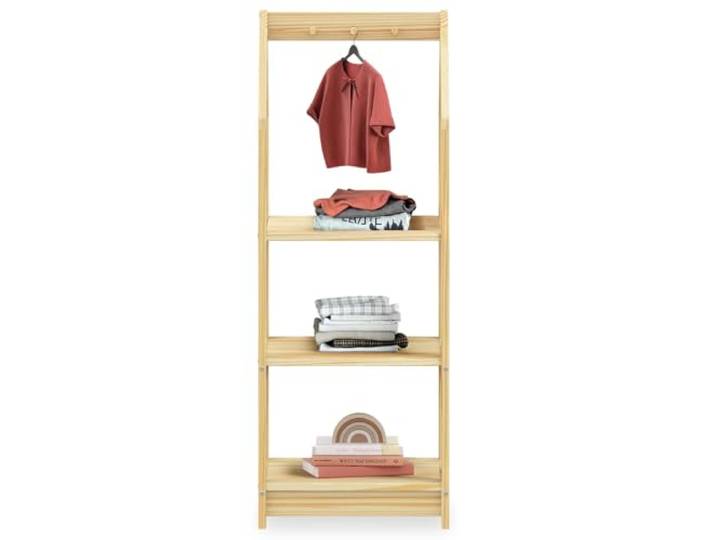 IDIMEX Kinder Regal Sally Hausform, Natur - Montessori Kinderregal mit 3 Ablageböden, praktische Haken zur Organisation. Regale Kinderzimmer, Kindermöbel, Kindergarderobe