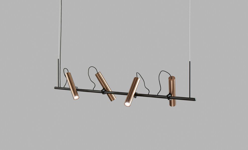 Light-Point 4er-LED-Pendelleuchte SPIRIT 150cm schwarz/rosegold 270620 5711389706203