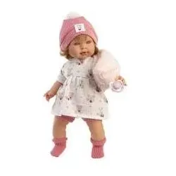 Llorens 42168 CARLA - realistische Puppe mit Geräuschen und weichem Stoffkörper - 42 cm