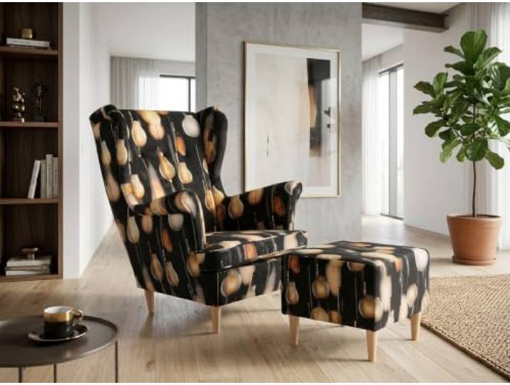 Family Meble Ohrensessel mit Fußhocker Ari Design – Variante Rayo 1