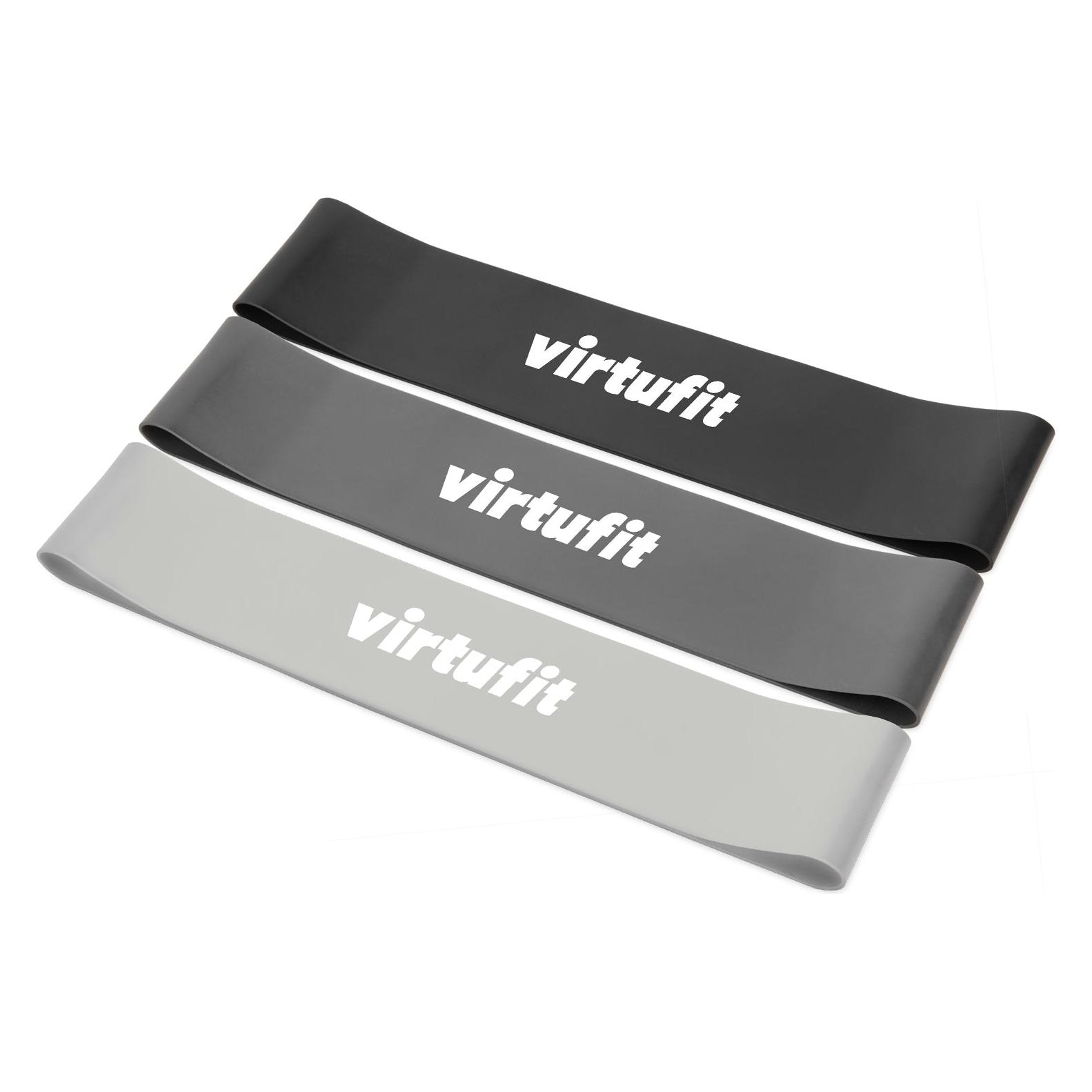 Virtufit Set Mini Fasce - Fasce di Resistenza - Elastici Fitness - 3 Pezzi (0.50 m, Leicht, Mittel, Stark) (19685)