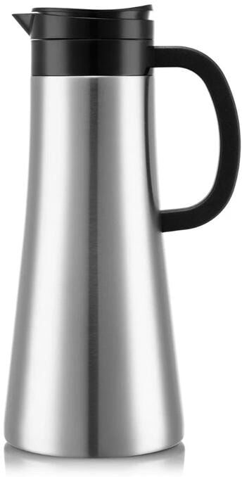 Isolierkanne BODUM "Chambord Chrom, 1,1 l", schwarz (schwarz, silberfarben), Kannen, Edelstahl, Isolierkanne schwarz, silberfarben Einheitsgröße