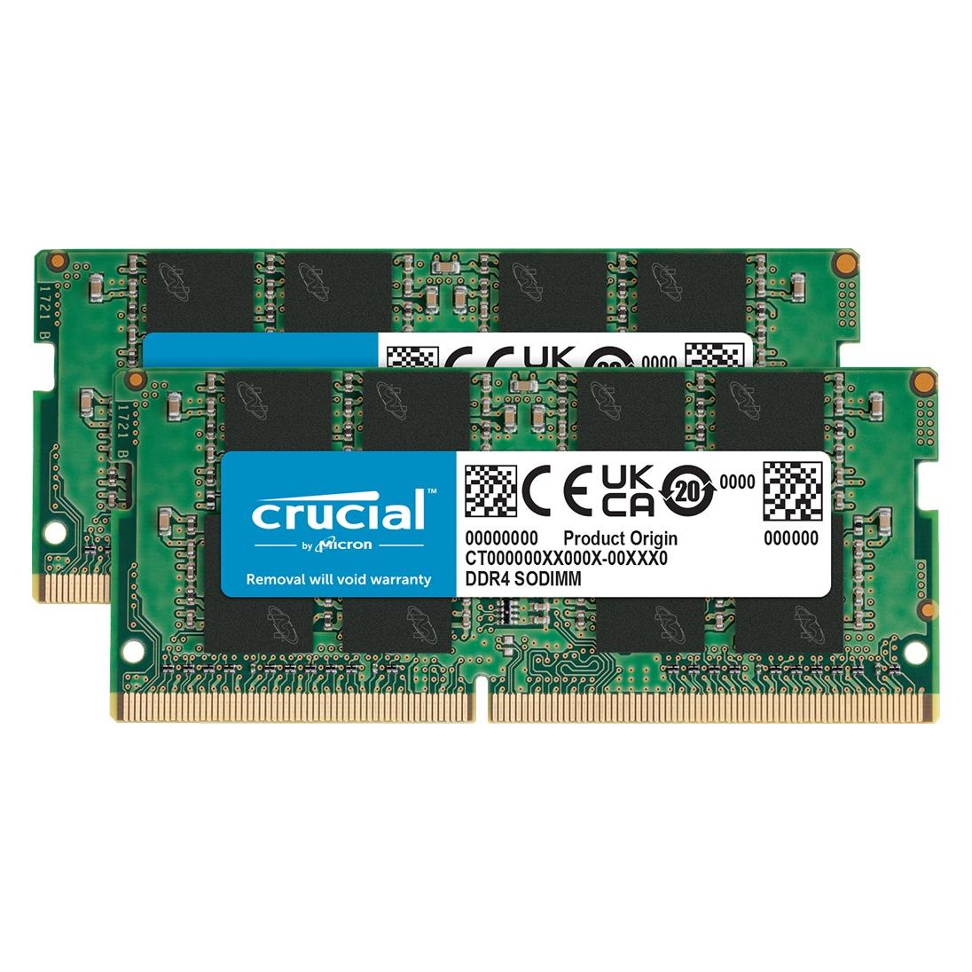 Crucial Laptop Memory (2 x 16GB, 3200 MHz, DDR4-RAM, SO-DIMM) (CT2K16G4SFRA32A)