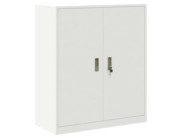 Keeushr Aufbewahrungsschrank Weiß 90 x 40 x 105 cm Stahl Abschließbare Türen, pulverbeschichteter Stahl, effizientes Lagendesign, pflegeleicht, Industriedesign-Kollektion