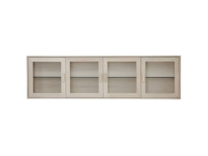 Wandschrank Porto 212 cm - Echtholzfurnier Eiche bianco mit LED-Beleuchtung