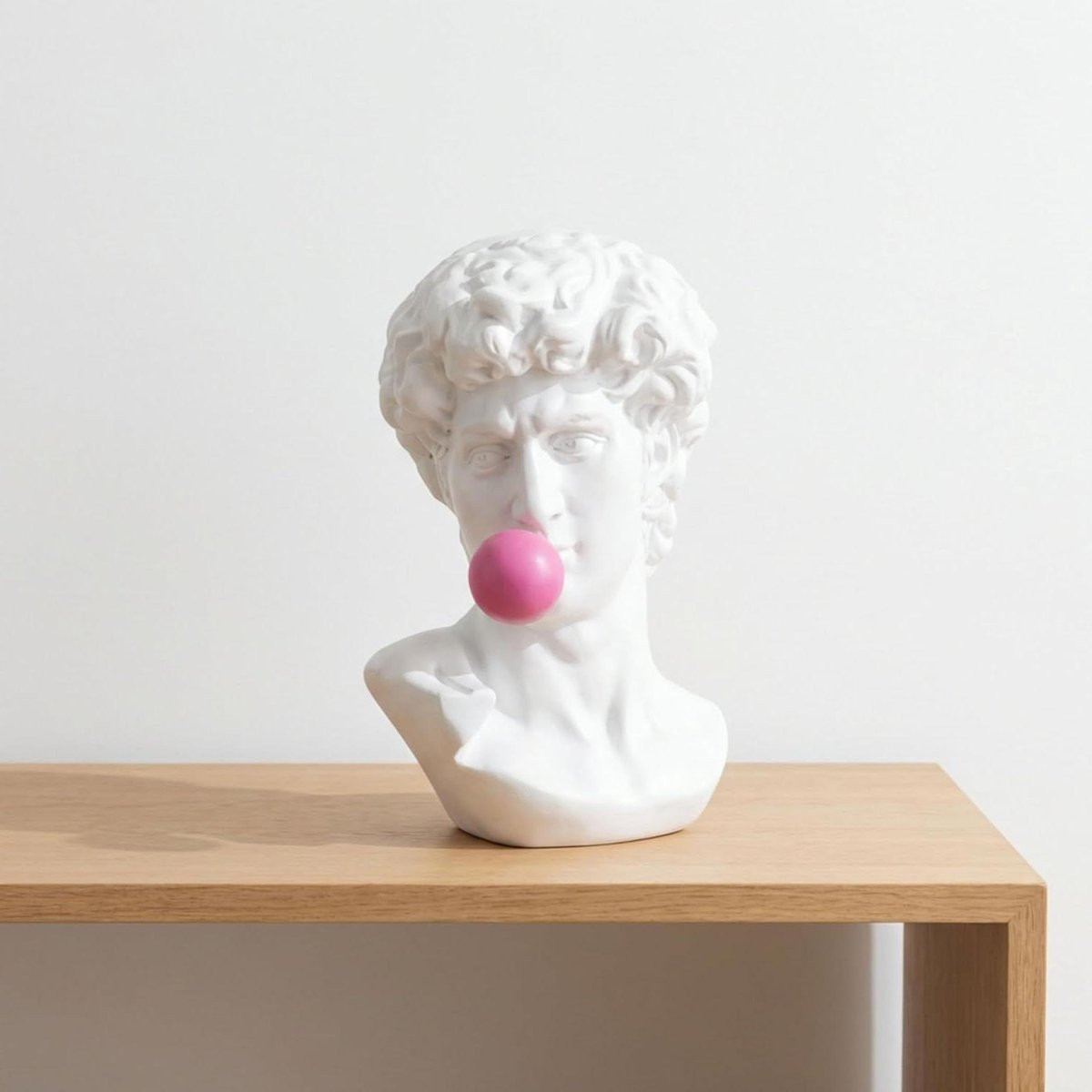 Wit Hars Sculptuur Griekse God Hoofd voor Huisdecoratie, Hoogte: 33 cm