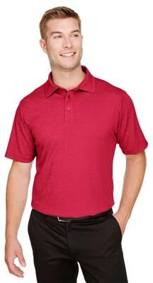 Devon & Jones DG22 Men's CrownLux Performance Address Mélange Polo Shirt in Red Heather size Medium   Polyester