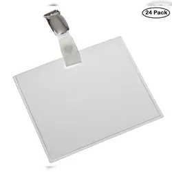 Namensschild- / Kartenhalter Europel geschlossener Hosenträgerclip 90x60mm 24 Stück 121286