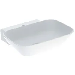 Geberit One Aufsatz-Waschtisch 505041016 50cm, Schalenform, ohne Überlauf, weiß KeraTect, Hahnloch mittig