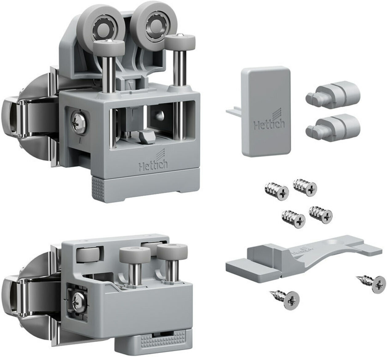 Hettich Set WLL PC, mittel, m. SA , links, grau (9339382)