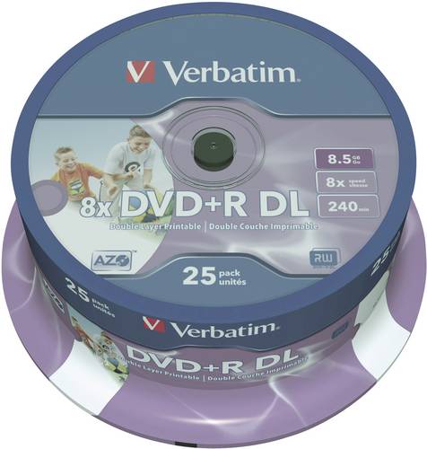 Verbatim 43667 DVD+R DL Rohling 8.5GB 25 St. Spindel Bedruckbar