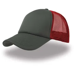 Atlantis Unisex 5-Panel Mesh Kappe Netz Cap RAPP dark grey/red/dark grey one size