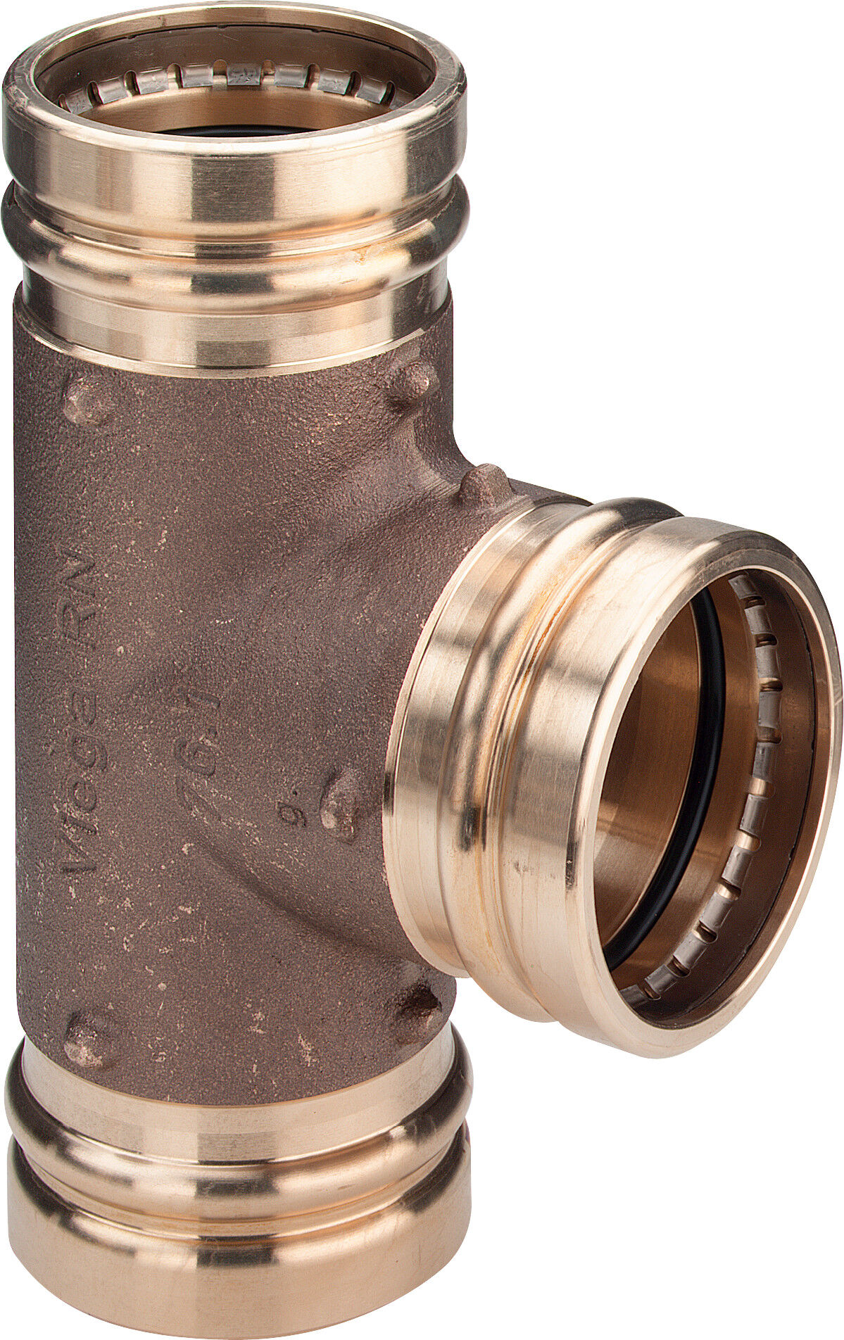 Viega Sanpress Viega match0 T-Stück 628 76, 2000 mm, bronze