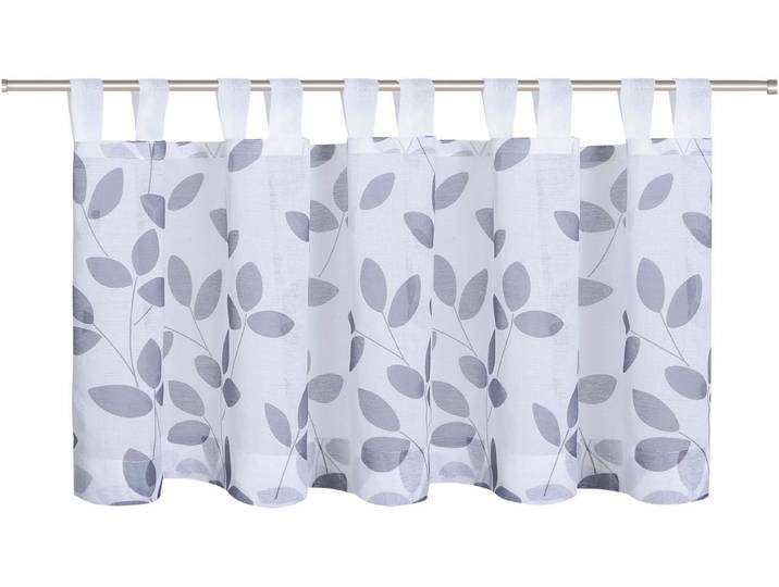 Scheibengardine GERSTER Fay Gr. 1, grau (anthrazit), B:140cm H:50cm, Polyester, Gardinen, Scheibengardine, HxB: 50x140, mit modernem Druckdesign