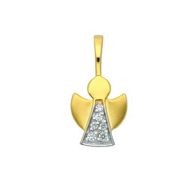Kettenanhänger ADELIA´S "Engelanhänger 585 Gold ( 14K ) mit Zirkonia", silber, Schmuckanhänger, Damen, mit Zirkonia, Gold, Kettenanhänger, Goldanhänger Engel