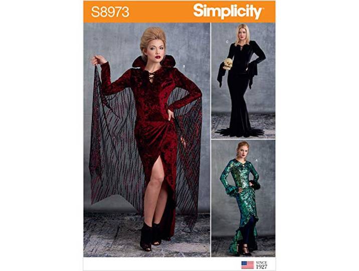 SIMPLICITY Naaipatroon S8973 Misses' Halloween-kostuum, papier, wit, verschillende