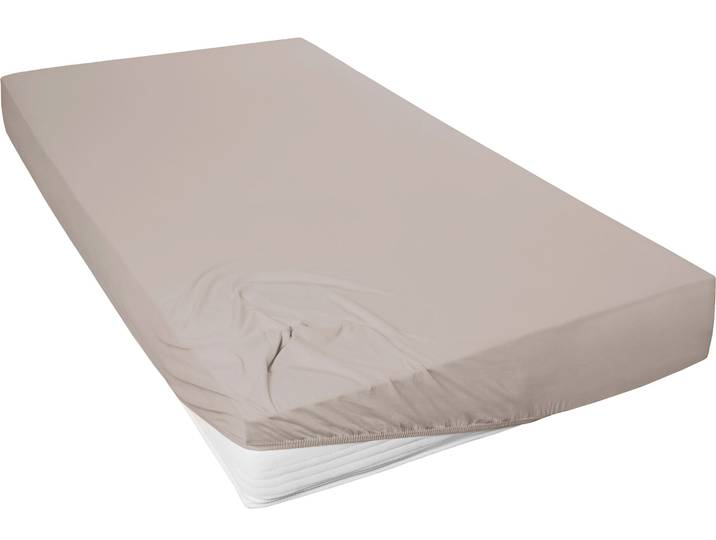 Bettlaken PRIMERA HANS der Frische , beige (kiesel), B:190cm L:200cm, Baumwoll-Jersey, Obermaterial: 100% Baumwolle, Bettlaken, Bettlaken, hygienefinish, saugt Mikroben wie Pilze und Schimmel auf