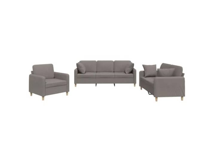 GHVBNMF 3-TLG Sofagarnitur mit Kissen Taupe Polstermöbel Couch Set Eleganter Sitzkomfort fürs Wohnzimmer: Robustes Textilgewebe, stabiles Metallgestell und Kissen für angenehme Entspannung.