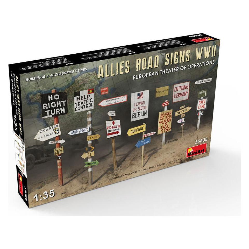 Mini art Allied Road Signs WWII. European Theatre of Operations (35608)