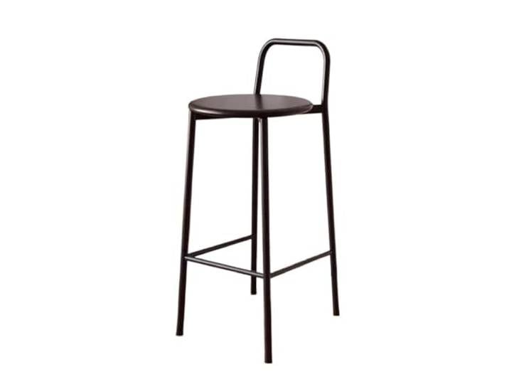 Höhenhocker Hochbeiniger Restaurant-Bar-Stuhl mit Rückenlehne(Schwarz)