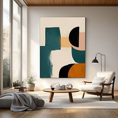 Moderne abstrakte Wandkunst auf Leinwand, Gemälde in Erdtönen, vertikal, grün, schwarz, neutral, Poster, minimalistisch, zeitgenössisch, Wohnaccessoire