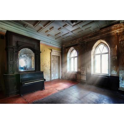 Fototapete PAPERMOON "Verlassenes Haus", bunt, B:4,5m L:2,8m, Vlies, Tapeten