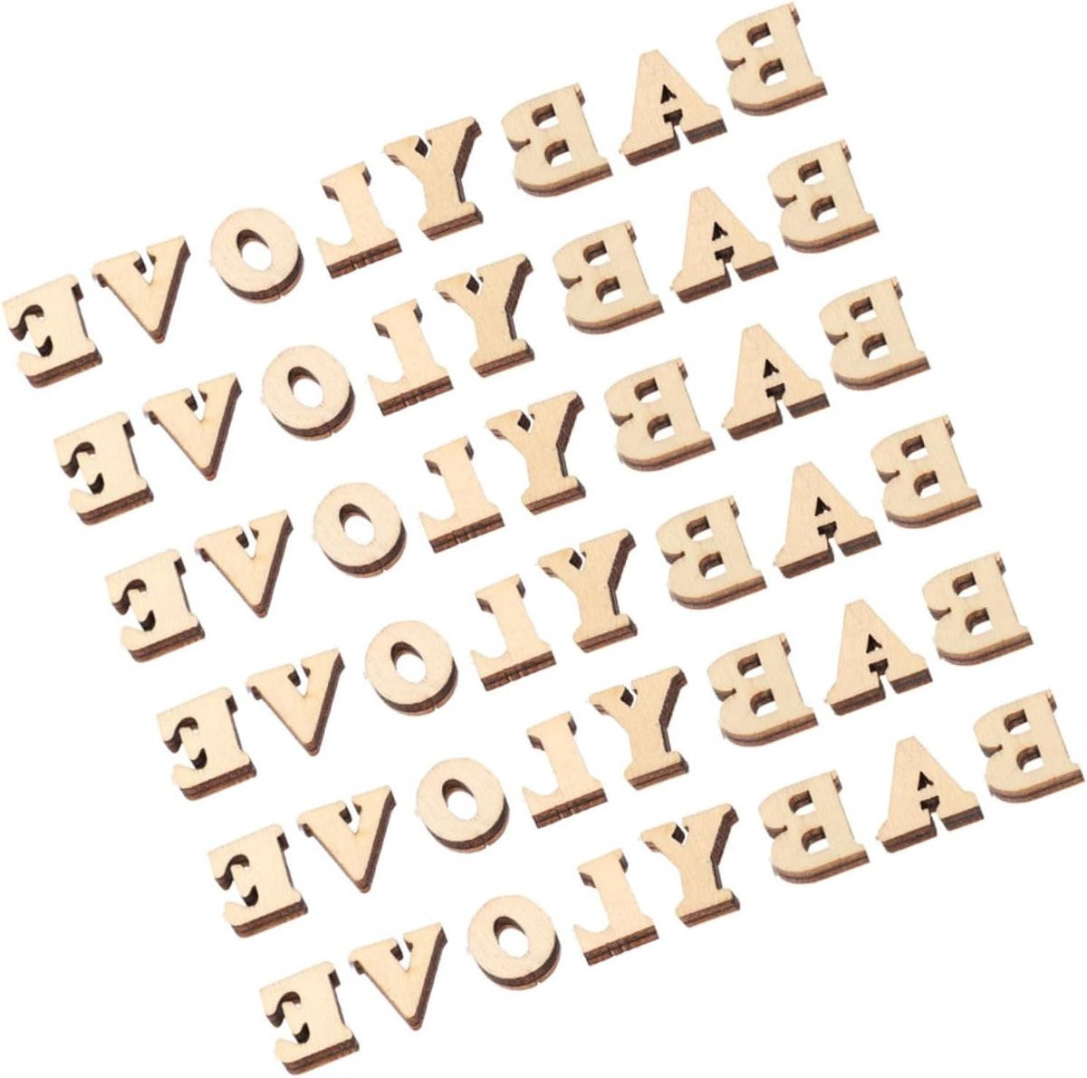 200 stuks Ambachtelijke Houten Letters voor Kinderkunst Projecten - Beige
