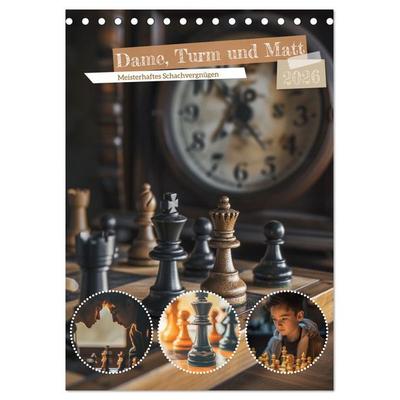 Dame, Turm und Matt (Tischkalender 2026 DIN A5 hoch), CALVENDO Monatskalender