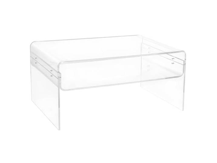 NiLightly Transparent Thick Side Table with Open Storage Shelf Auxiliary Auxiliary Home Sideboard, offenes Lagerregal für Wohnzimmer, Schlafzimmer, Küche, Büro