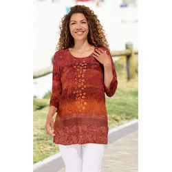 Viskose-Bluse in Druck rot in Größe 52 von DW-Shop, Rot, 52