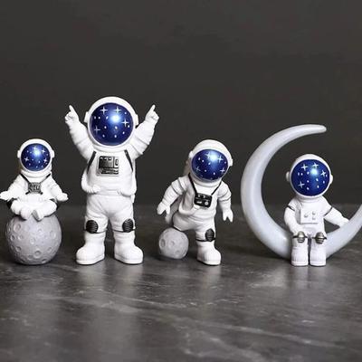 Inspired Finds 4 Piece Astronaut Figurine Set Space Themed Desk Decor & Educational Toy skyblue 3pcs