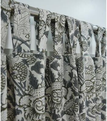 Fabdivine Grey Linen Hook Curtain Panel, Semi Sheer Drapes for Living & Bedroom, Window Treatment Curtain, Akashganga