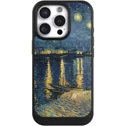 Nivocase Hülle für Apple iPhone 16 Pro Handyhülle NIVOcore Case Schwarz Kunst Malerei (Apple iPhone 16 Pro), Smartphone Hülle, Schwarz