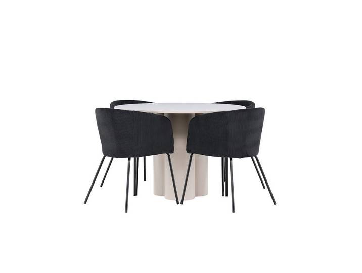 ebuy24 Essgruppe Olivia Essgruppe Tisch Ø110cm und 4 Flöhl Stühle m, (5-tlg)