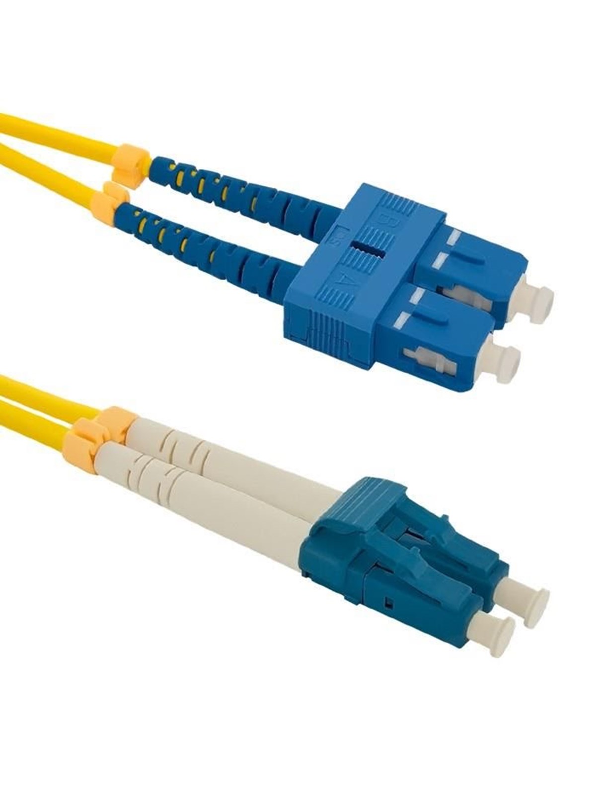 Qoltec SC/UPC auf LC/UPC Singlemode Duplex-Glasfaser-Patchkabel - 1 m - Gelb