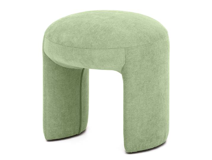Polsterhocker 45 x 47 x 45cm Grün Microfaser Wiam: Mintgrün