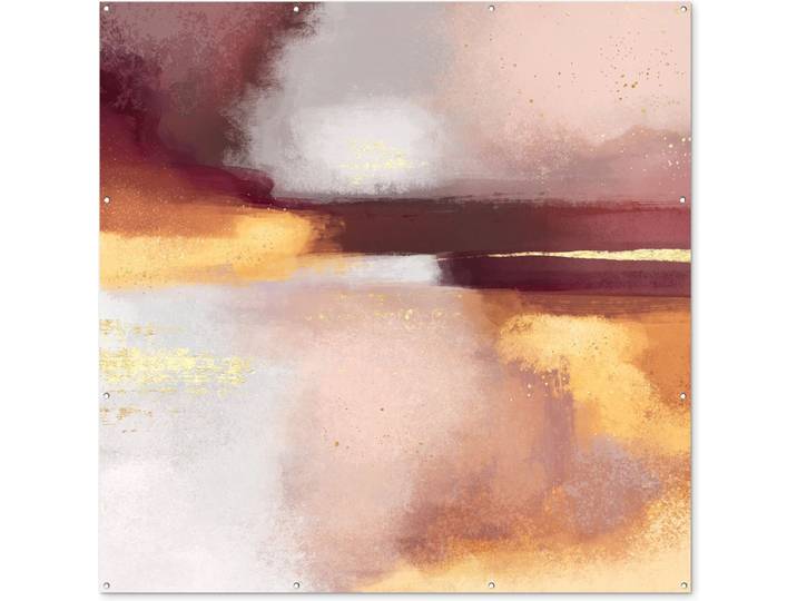 Tuinposter - Abstract - Pastel - Verf - Goud - Glitters - Tuinschilderijen voor buiten - Schuttingposter - 200x200 cm