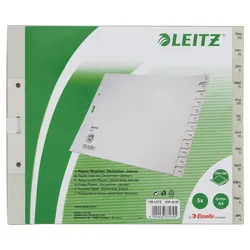 LEITZ Ordnerregister 1230 Halbformat, Überbreite Dez.-Jan. grau 12-teilig - 5 Satz