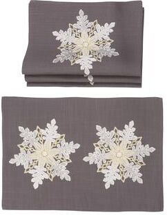 Xia Home Fashions "Winter Snowflake Embroidered Placemat - 14 x 20"""