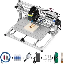 VEVOR 3018 DIY Mini CNC Maschine Graviermaschine 500 mW, Gravur Maschine 500 mW, DIY CNC-Maschine-Kit 3018 mit 500 mW GRBL Steuerung Graviermaschine 3 Achsen Fräsmaschine für Holz, PVB, PCB usw.