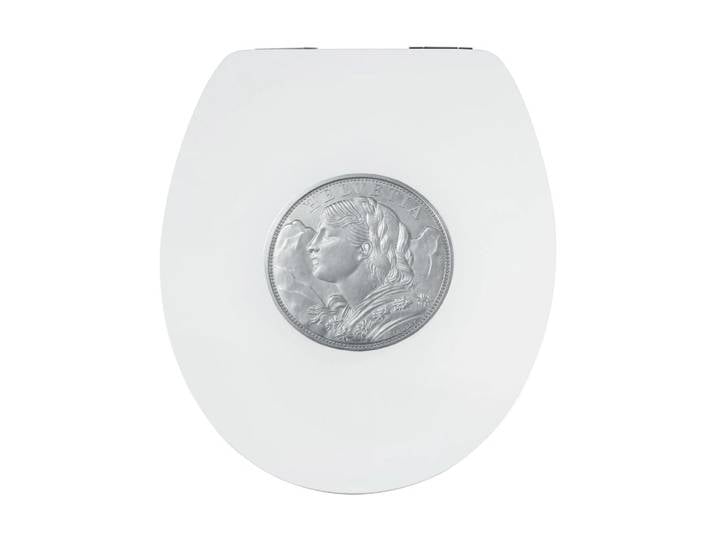 WC-Sitz DIAQUA Gondo , weiss (silber, weiß), B:37,8cm L:44,6cm, WC-Sitze, WC-Sitz