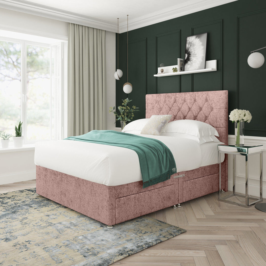 17 Stories Upholstered Divan Bed Base Only Mink Single (3')