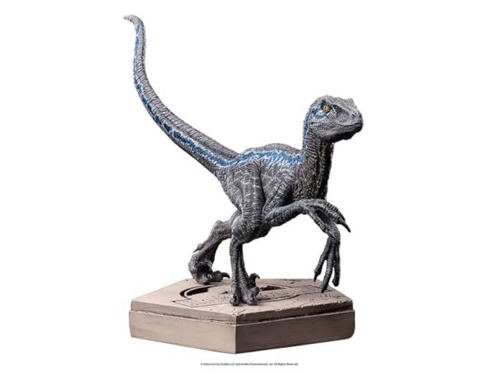 Jurassic World Icons decoratieve figuur Velociraptor, 9 cm, blauw