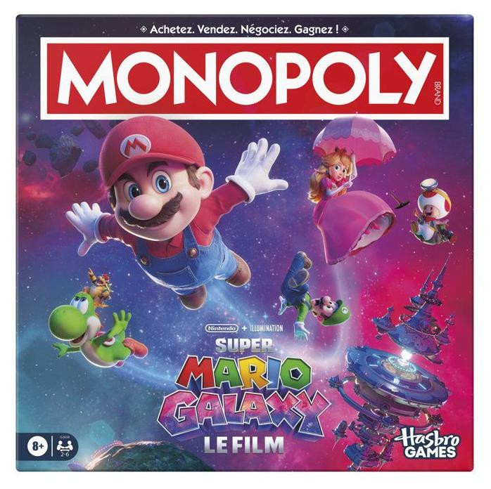 Monopoly Super Mario Galaxy: Gezelschapsspel voor 2 tot 6 spelers, geschikt voor kinderen vanaf 8 jaar
