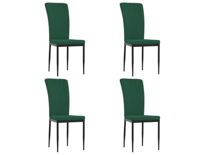 KUTYWEXFM Esszimmerstühle 4er Set, Samt Polsterstühle Dunkelgrün Elegante Küchenstühle mit Schaumstoff für Essbereich und Wohnzimmer, stabiles Eisengestell bis 110 kg Belastung pro Stuhl.