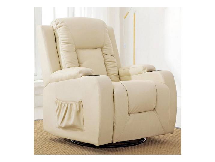 LuxusKollektion Relaxsessel Relaxsessel Fernsehsessel Liegefunktion Fußstütze 360Grad Weiß