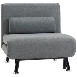 STILVORA Schlafsessel mit Bettfunktion 75x70x75 cm Dunkelgrau klappbar mit verstellbarer Rückenlehne, Schaumstoffpolster und Stahlgestell