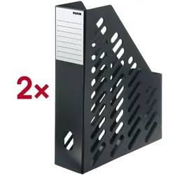 HAN Stehsammler »KLASSIK« DIN A4/C4 (Doppelpack) schwarz, 7.6x32x24.8 cm