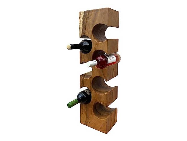 FaHome Weinregal Massiv Holz (50/70/100x27x18) Freistehender Weinhalter massivholz Flaschenhalter Natur (7-Flaschen 70x27x18cm)
